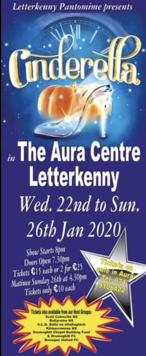 New posters look fab - delighted! Come see our super show in Jan! <a href="/DonegalDaily/">Donegal Daily</a>  <a href="/whatsondonegal/">What's on Donegal</a> <a href="/WOLetterkenny/">What's on Letterkenny</a> <a href="/WhatsOnStage/">WhatsOnStage</a> <a href="/donegalmammy/">Donegal Mammy</a> <a href="/govisitdonegal/">Donegal Tourism</a>  <a href="/AuraLeisureIrl/">Aura Leisure Ireland</a>  @TheSMumMaria  @AndyMcGranaghan  <a href="/VisitLK/">Visit Letterkenny</a> <a href="/LetterkennyCU/">Letterkenny CU</a>