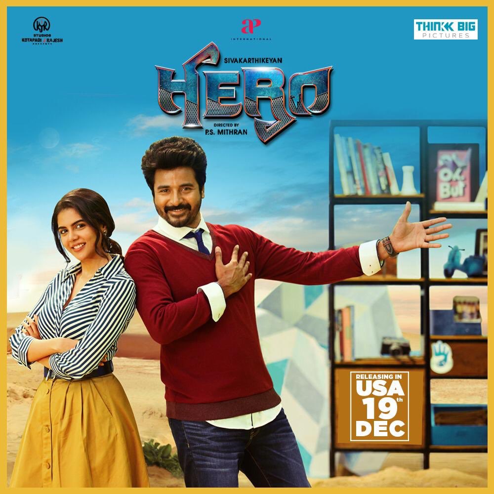sathishmsk's tweet photo. #Hero will be releasing in the United States by @BigThinkk on 19th Dec. @APIfilms 
@Siva_Kartikeyan @kalyanipriyan @akarjunofficial @thisisysr @kjr_studios @Psmithran @homescreenent @anishwadhwa 

#HeroWithAPI #2DaysToGoHero https://t.co/Cpa1H3WfRv