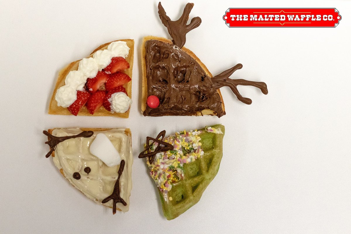 maltedwaffleco's tweet photo. Happy #Wafflewednesday! Who is excited for Christmas? 1 week to go. 

We are feeling very festive here at The Malted Waffle Co!

We love our Christmas waffles, which one is your favourite?

#maltedwaffleco #waffles #wafflemachines https://t.co/6hwzxbEaLS