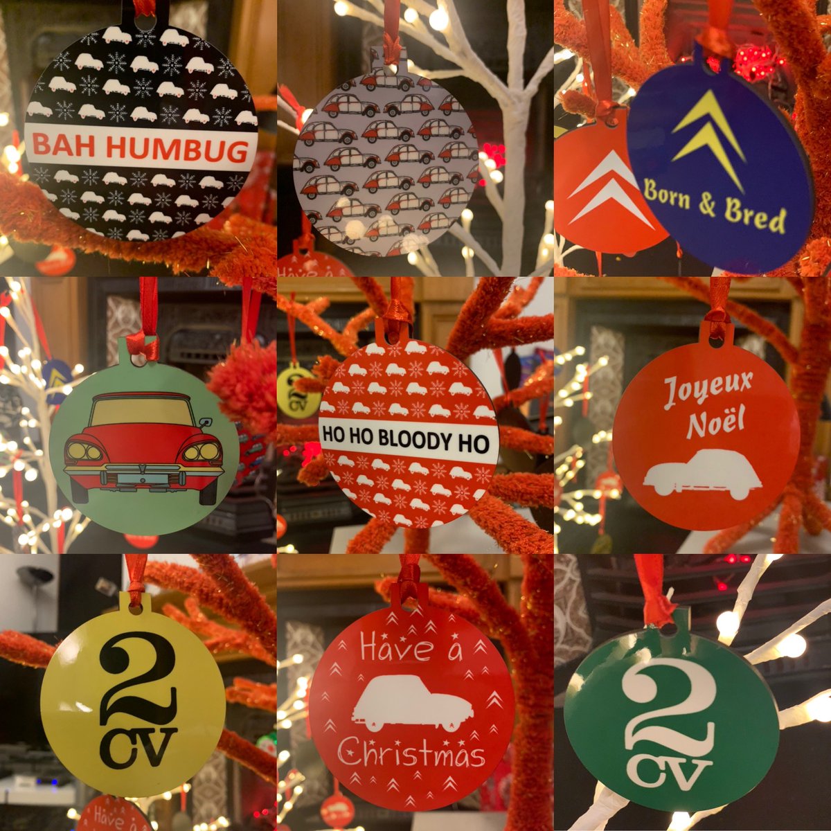 CitroenGifts's tweet photo. I ♥️ a #citroen Christmas I’ve made these beautiful baubles they are £6 including postage in uk or 3 for £15 posted - brighten your Xmas tree with Citroen love ♥️♥️ #2CV message me they aren’t on the web but we have lots on https://t.co/APvRNluXoI https://t.co/Mhh2cuxwyG