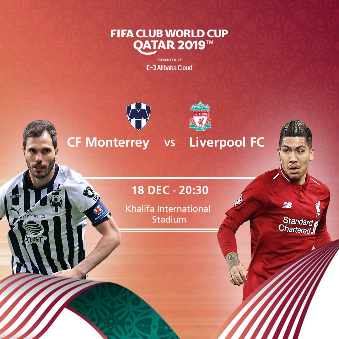 roadtoqatar's tweet photo. #ClubWC 

@LFC 
  faces 
@Rayados 
  in the #ClubWC today!

⌚Kick-off: 8:30pm 

🏟Venue: Khalifa International Stadium https://t.co/bTA1OUqrdc