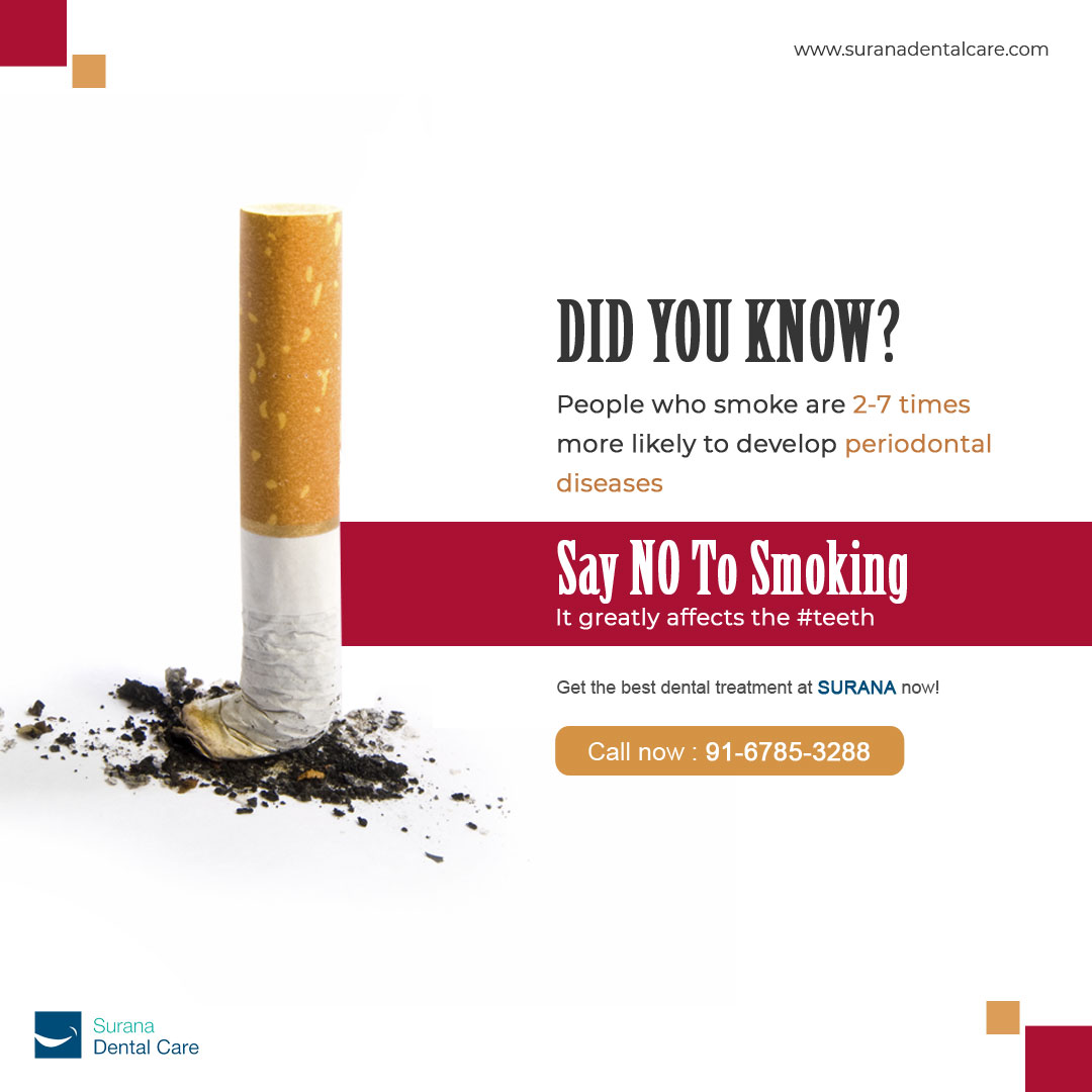 CareSurana's tweet photo. #Smoking greatly affects the #teeth, doing far more than just staining them. It’s often quite easy to distinguish a smoker’s teeth from a non-smoker.
Read more - https://t.co/4bkXeoyuue

#OralHygiene #DentalTreatment #TeethWhitening #SuranaDentalCare https://t.co/pmfuFXvYWU
