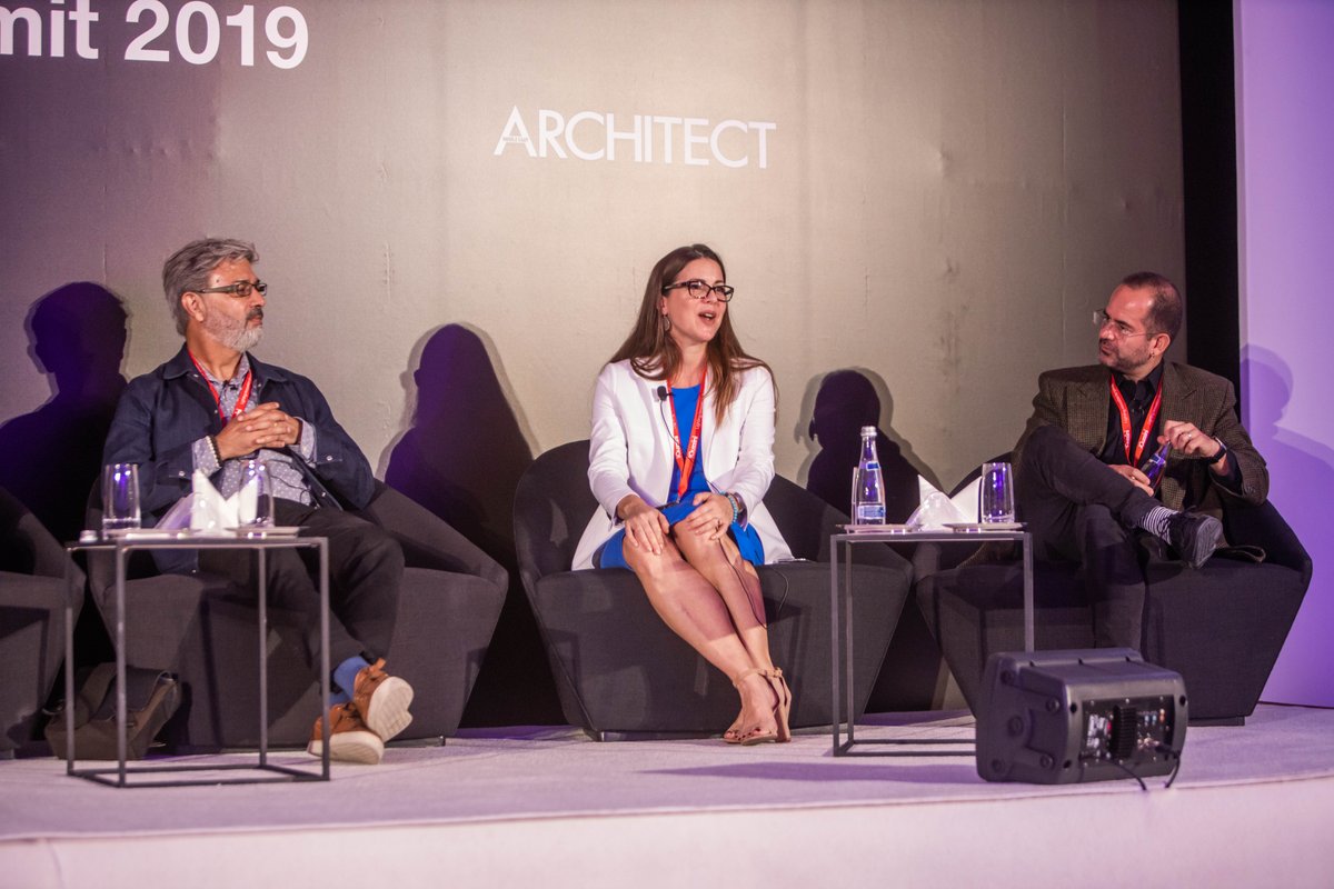 GAJArchitects's tweet photo. Discussing the gap between industry and academia at the recent #designMENA Summit Jacinda Raniolo talks about her commitment to mentoring young talent and what can be done to engage with universities @comm_int_design https://t.co/606Qu0czJP