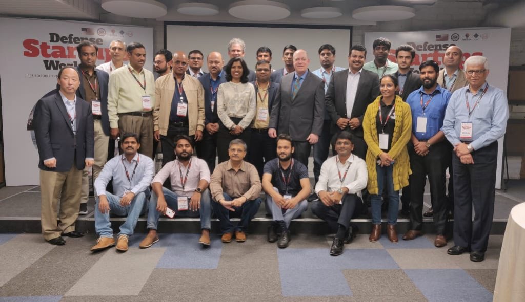 DrShantaThoutam's tweet photo. Glad to host @USCGHyderabad sir and connect with #Hyderabad Defense Startups at the Defense Startups Workshop at #THub. Great interactions lead to phenomenal partnerships; sure we could explore synergies to #innovate for Defense sector. Cc: @KTRTRS @jayesh_ranjan @ravignarayan https://t.co/CZUqwm027q