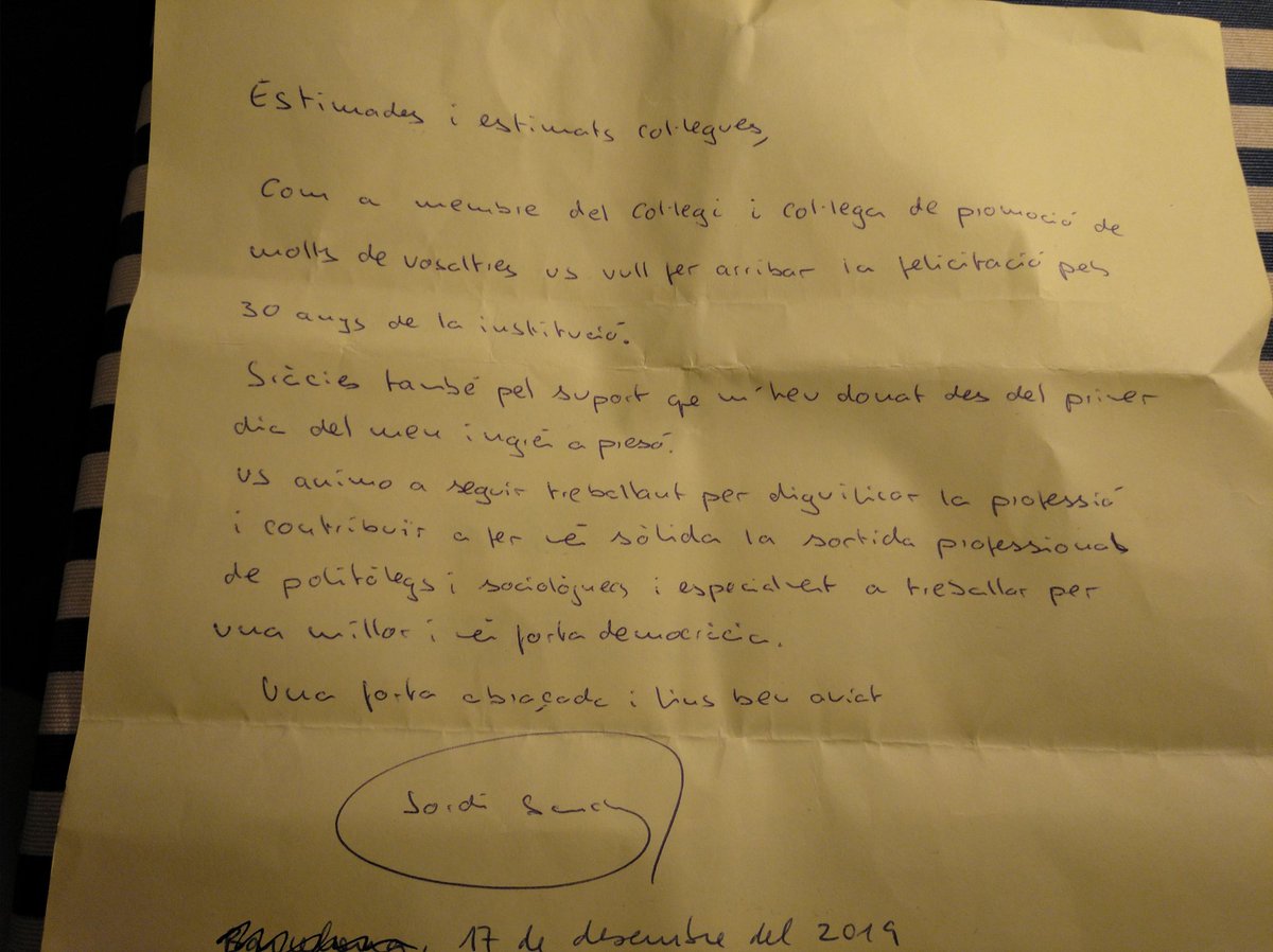 JordiPachecoCol's tweet photo. Gràcies, @jordialapreso !
Som nosaltres que t'agraïm el suport que sempre ens has donat i tot el que has fet per la professió.
#30aniversari #Colpis30 #cienciapolitica #sociologia https://t.co/swPJNP5FRt