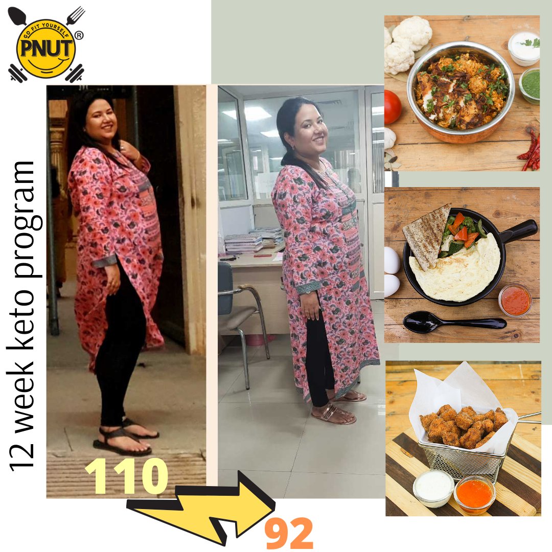 PnutFit's tweet photo. Meet Dr Kriti Ganguly, a healthy &amp; happy KETO client, a medical professional who has fully experienced KETO to not only lost over 18 Kgs, but also improved hormonal imbalances through KETO diet in 12 weeks. 
Begin your story here 👉 https://t.co/ltjeN0ARha https://t.co/VOxtrp4Jlm