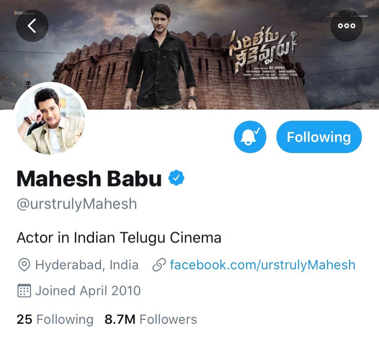 TirupatiMBFC's tweet photo. 8.7 Million Followers for @urstrulyMahesh
👉 https://t.co/nrOs5W8lVe
#HeIsSoCute #MaSSMB #MassMBMondays #SLNThirdSingle #SarileruNeekevvaru
✳️ Do Follow @SSMBFCKKD_CELB ✳️ https://t.co/4AkHJNOkIQ