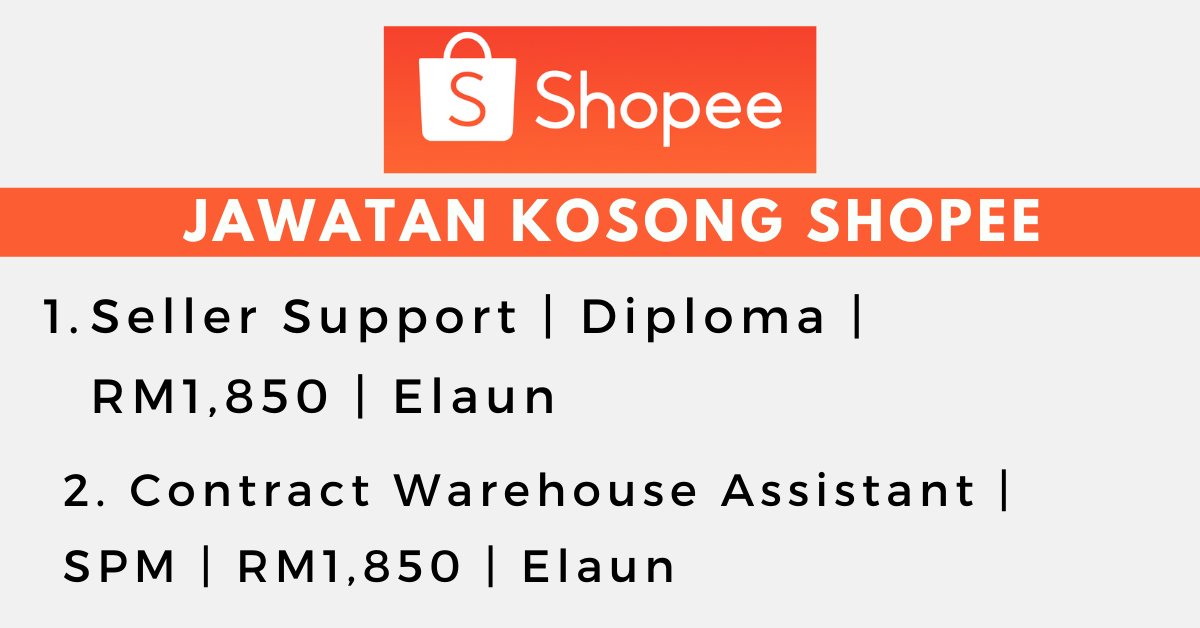 [Shopee] 🔥🔥

Jawatan Kosong:
1. Seller Support bit.ly/2PymxoC
2. Contract Warehouse Assistant  bit.ly/2qZFnvk

🎁Elaun kehadiran + Elaun Callback + Elaun OT

Rujuk link di atas untuk mohon.

RT & Follow @portalkerjayamy untuk info kerjaya setiap hari!