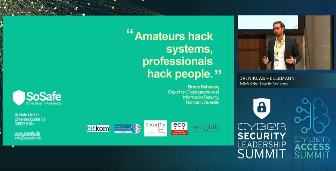 "Beware, if your boss calls you next time, it could be a voice bot!" - SoSafe's Dr. Niklas Hellemann on weaponizing #AI for social engineering attacks at <a href="/kuppingercole/">KuppingerCole Analysts</a> #Cybersecurity Leadership Summit.

#CSLS19 #socialengineering #nlp
youtube.com/watch?v=kFh_ag…