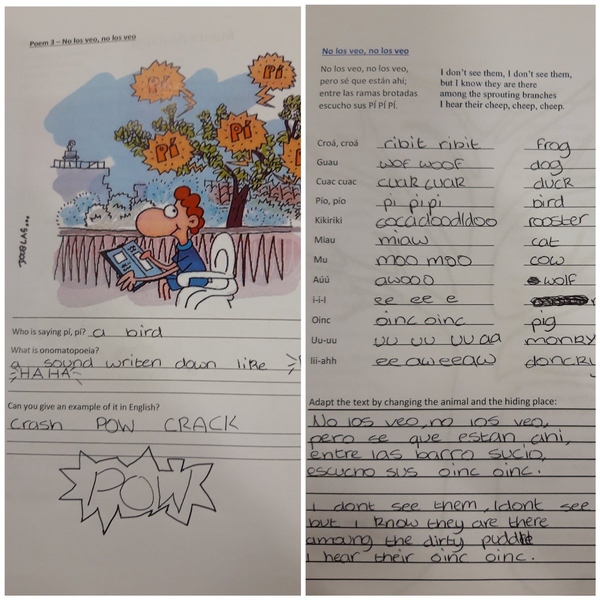 KBirchall31's tweet photo. #SpanishClub have been studying another poem with a focus on onomatopoeia #mfltwitterati @MflParkwood https://t.co/TJSHr13z5R