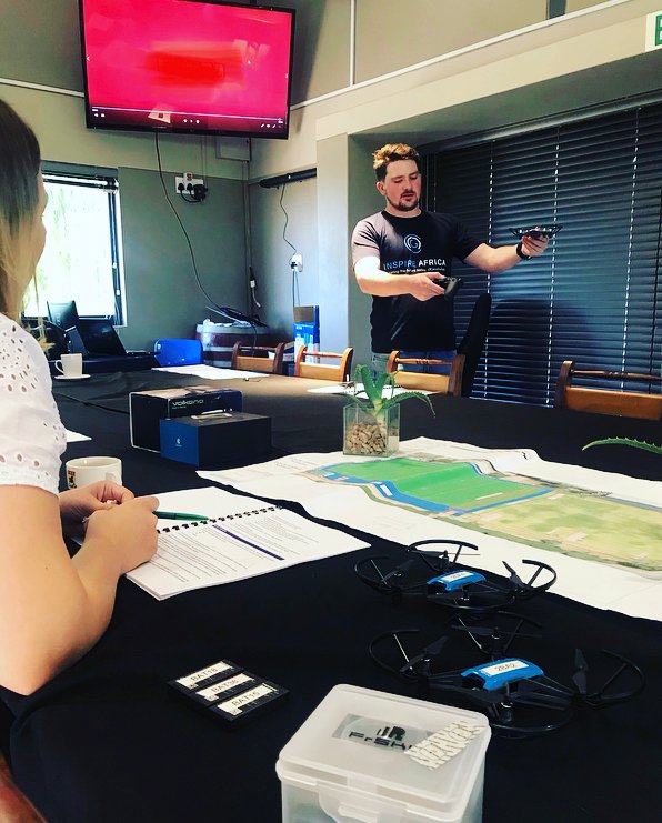 InspireAfricaG's tweet photo. Inspiring our teachers as we train them in our Inspire STEAM drone coding programme at @EVERSDALPRIMARY #inspireafrica2019 #steameducation #codingwithdrones #STEAM #4IR #LaerskoolEversdalPrimary #dronesandcoding #STEAMeducation #STEAM https://t.co/5PREn3DmSn