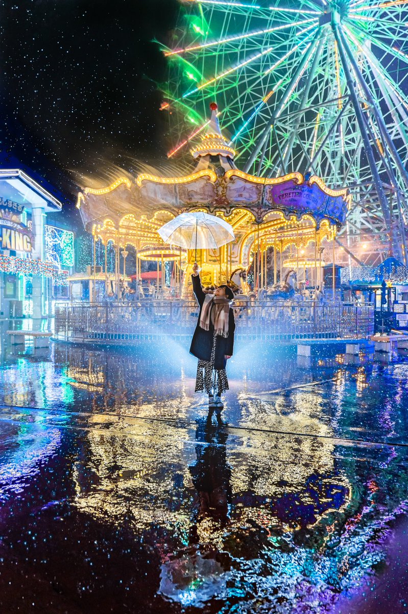 冬のポートレート、開幕。 まずはイルミ遊園地ポートレート🎡✨ #東京カメラ部 #名古屋港シートレインランド #イルミネーション #ポートレート