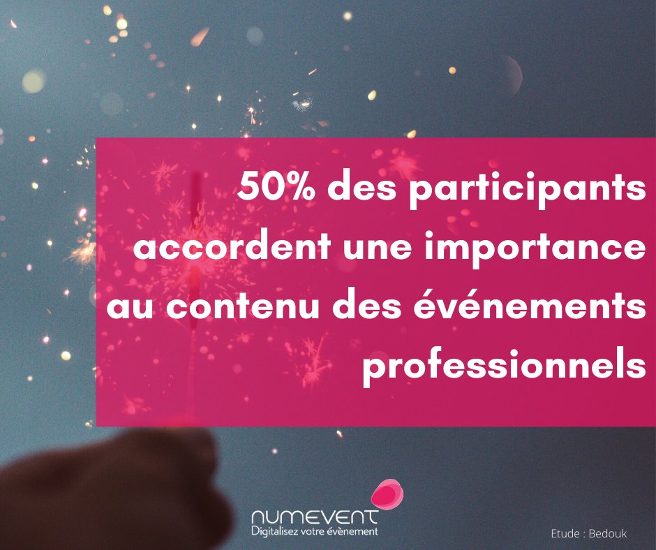 [EVENEMENTIEL] Le contenu d'un évènement doit être travaillé car il donnera envie à vos invités d'y participer... 

➡️ 50% accordent une importance au contenu d'un évènement.

#Evenementiel #Tendances #Evenement