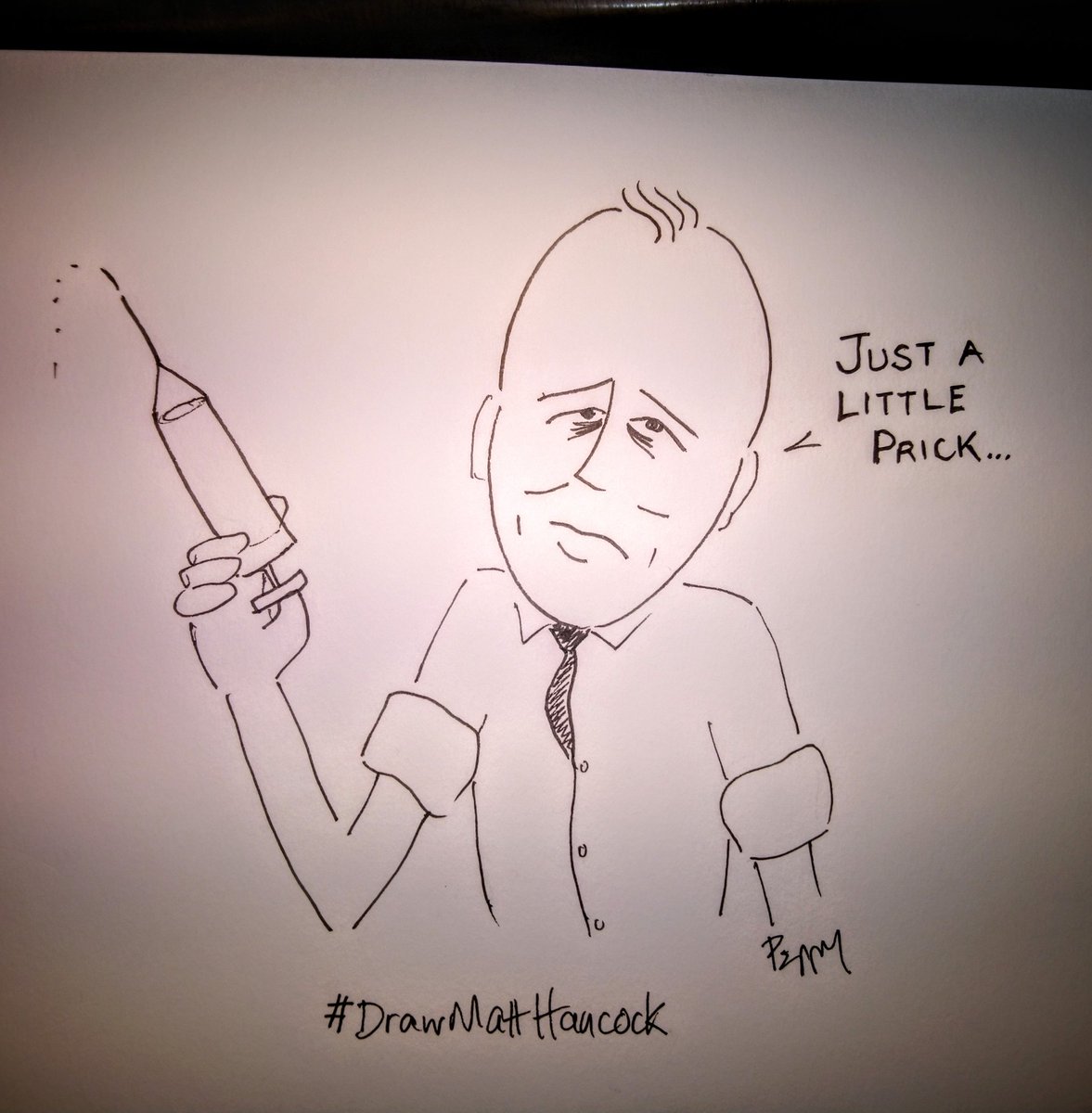 PeppyScott's tweet photo. A little late to the party with my novice attempt to #DrawMattHancock for @MartinRowson https://t.co/VYBYlKcuNH
