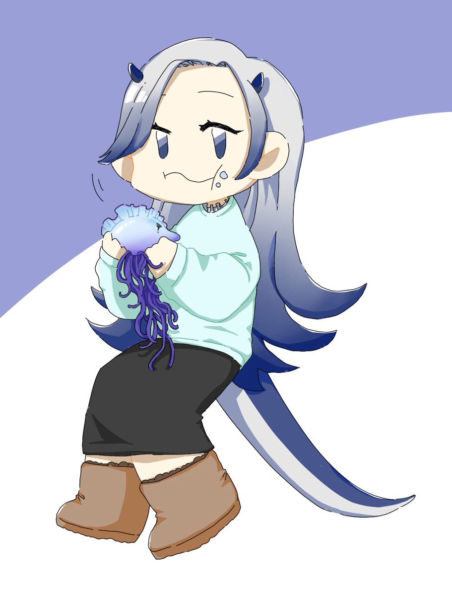 手描きイラスト オリジナル ウミウシ ミゾレウミウシ 女の子 擬人化 本物の 女の子