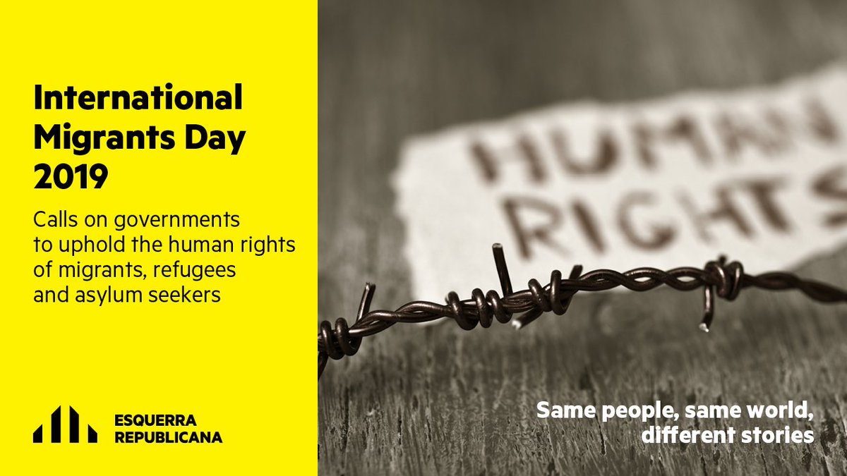 Esquerra_INT's tweet photo. 🌍📆 December 18th, International Migrants Day | Aims to raise awareness about the challenges and difficulties of international migration. 

Same people, same world, different stories.
#RepublicanAction 
#InternationalMigrantsDay https://t.co/vk8G6ZMBbp