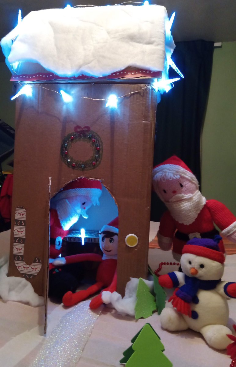 FlackAlan's tweet photo. Just built the #Brimnes from @IKEAUK , our #elf has magically #reused the packaging in the night to make himself a gingerbread house. Helping make #thewonderfuleveryday https://t.co/iqJN2Ohc12