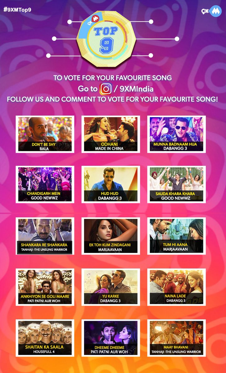 9xmHaqSe's tweet photo. It's time to select your 9XM Top 9.
Follow us on #Instagram and comment to vote for your favorite song using #9XMTop9!

Click to comment: https://t.co/hsQhG1He6Q https://t.co/t39z3niyR8