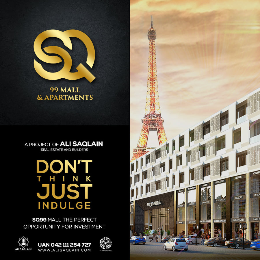 SQ 99 Mall & Apartments on X: Don't Think Just Indulge! SQ99 Mall - The  Perfect Opportunity for Investment! Sensational Outlook, A pragmatic  concept of architecture and technology! UAN: +92 42 111