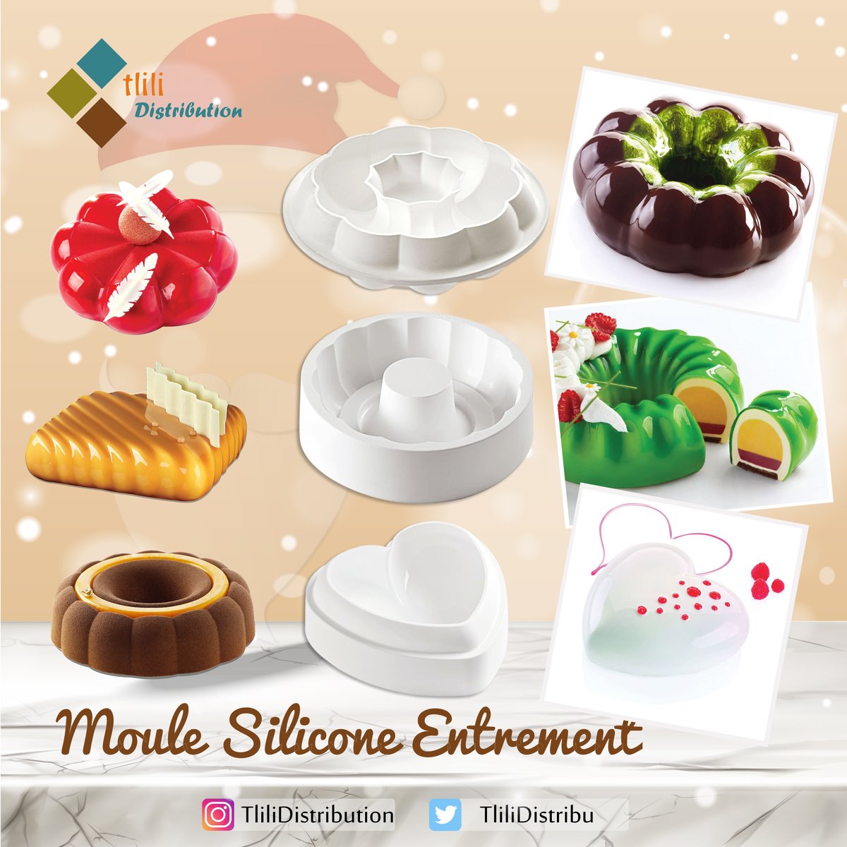 TliliDistribu's tweet photo. [Moule entremet]
A l'occasion de la fin d'année 🎉🎉 profitez de notre choix des moules en silicone et réalisez vos entremets avec plusieurs modèles.
Bienvenue !
Téléphone : 79307242 / 79309008 / 58366180
#Tlilidistribution #moule #moulesilicone #entremet #findannée #pâtisserie https://t.co/DE0uJGsMrA
