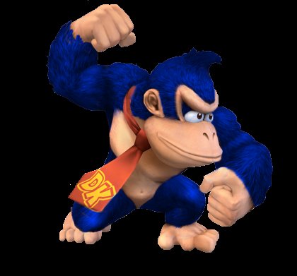 ThatStarSpirit's tweet photo. Real footage taken on live Camera of the real @DonkeyKongApe being blue! Totally not just a coloured in image! https://t.co/E8FzxEFVSX