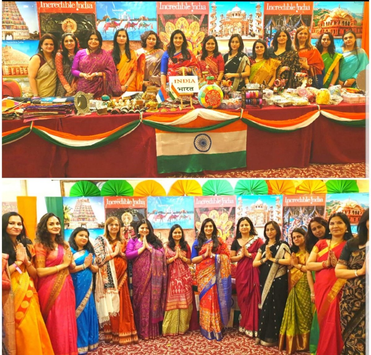 IndEmbMoscow's tweet photo. IWC #WinterBazaar Raddison Slavanskaya, was held on November 30, 2019. Congrats to Smt Vidya Verma, President of the Indian Women’s Association and ladies of Indian Embassy, for being judged 3rd largest donor to the annual winter bazar in Moscow. @MEAIndia @IndianDiplomacy https://t.co/Vhya7PZ6sF