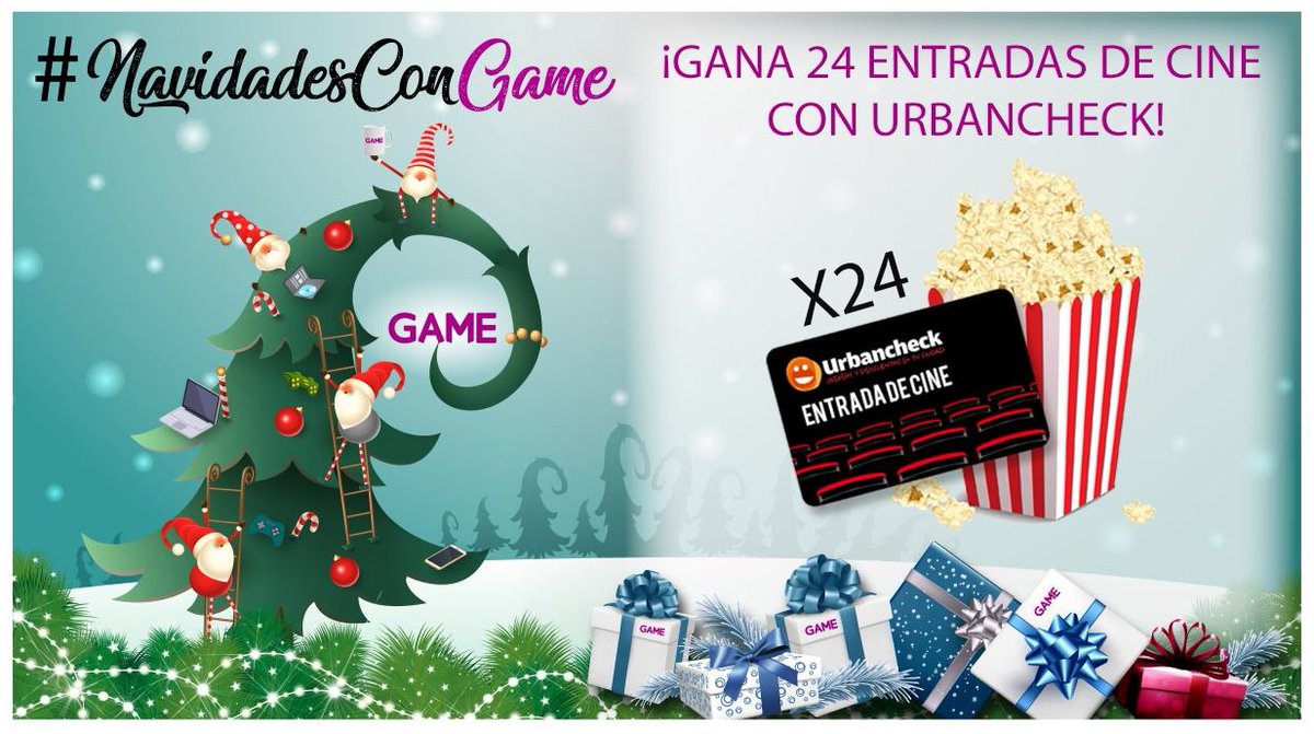 VideojuegosGAME's tweet photo. Hoy te llevamos al cine… ¡durante todo un año!
Gana 24 entradas de cine con @Urbancheck 🎫

🔄 RT.
🏃‍♂️ Síguenos, y a @Urbancheck.
📝 Responde con #NavidadesConGAME.
⏲ Participa hasta el 20/12/2019 a las 10AM.

*Sorteo solo válido en España.
BBLL 👉 https://t.co/1Rlr8x1VLc https://t.co/QEQ4cvtpDv