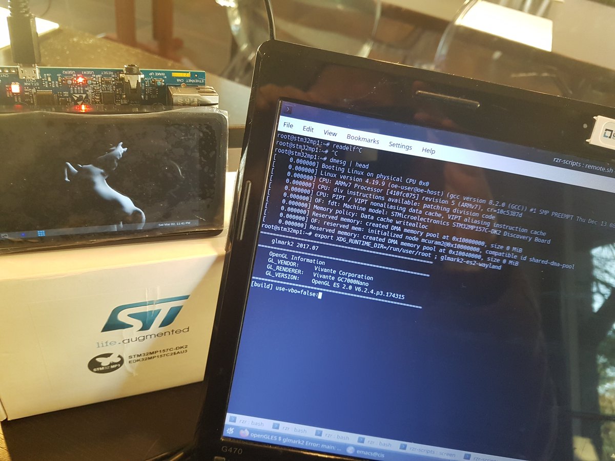RzrFreeFr's tweet image. #STM32MP157 #DK2 is shipping @vivante__gpu #GC7000Nano with #OpenGlEs2.0 supported by #Wayland use #GlMark2Es2Wayland