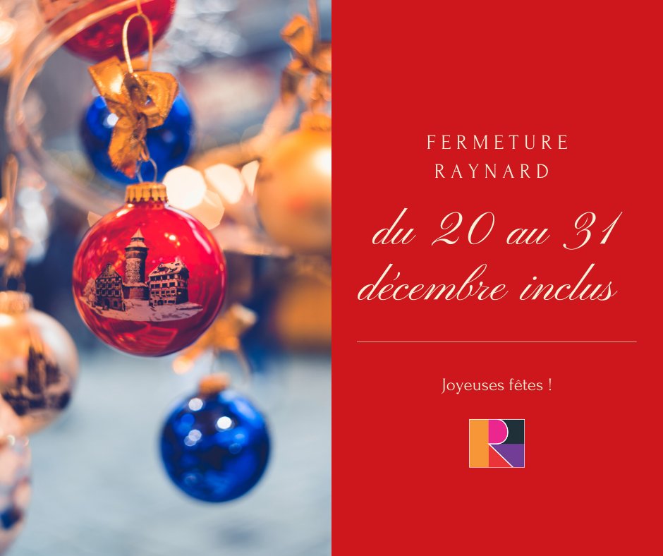 PlvRaynard's tweet image. @PlvRaynard sera fermé le 20 décembre pour inventaire et pour congés de fin d'année du 23 au 31 décembre inclus.

⭐ Joyeuses fêtes ! ⭐