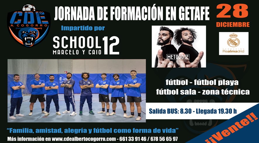 CDEAcogorro's tweet photo. El sábado 28 de Diciembre, la escuela CDE Alberto Cogorro realizará una jornada de formación en Getafe, impartido por @Campus_12 . Anímate!!!!!
Más info. en: https://t.co/bpbjloEUaK
#seunapantera #tecnificacion #fútbolbase https://t.co/ueo4LBtoFF