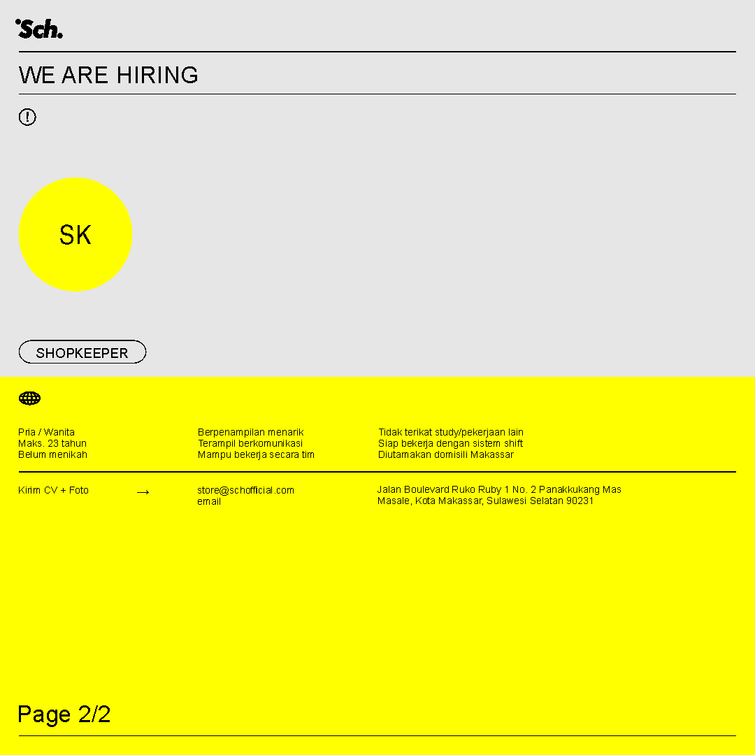 schofficials's tweet photo. Job Vacancy

[Shopkeeper - Makassar] https://t.co/vHgcvZGU54