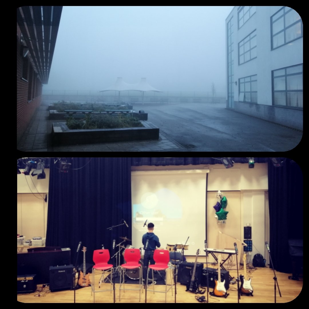 Oh the weather outside is frightful, but the set up for the winter concert is delightful!!! Looking forward to our festive celebrations this evening. Good luck to all students involved...