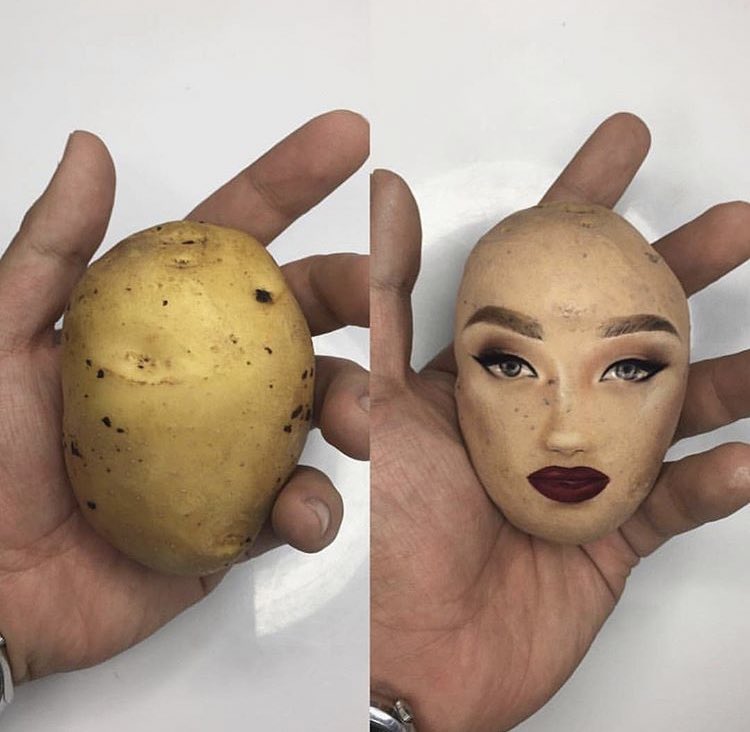 Makyaj sayesinde patates bile değişiyor olaya bak...