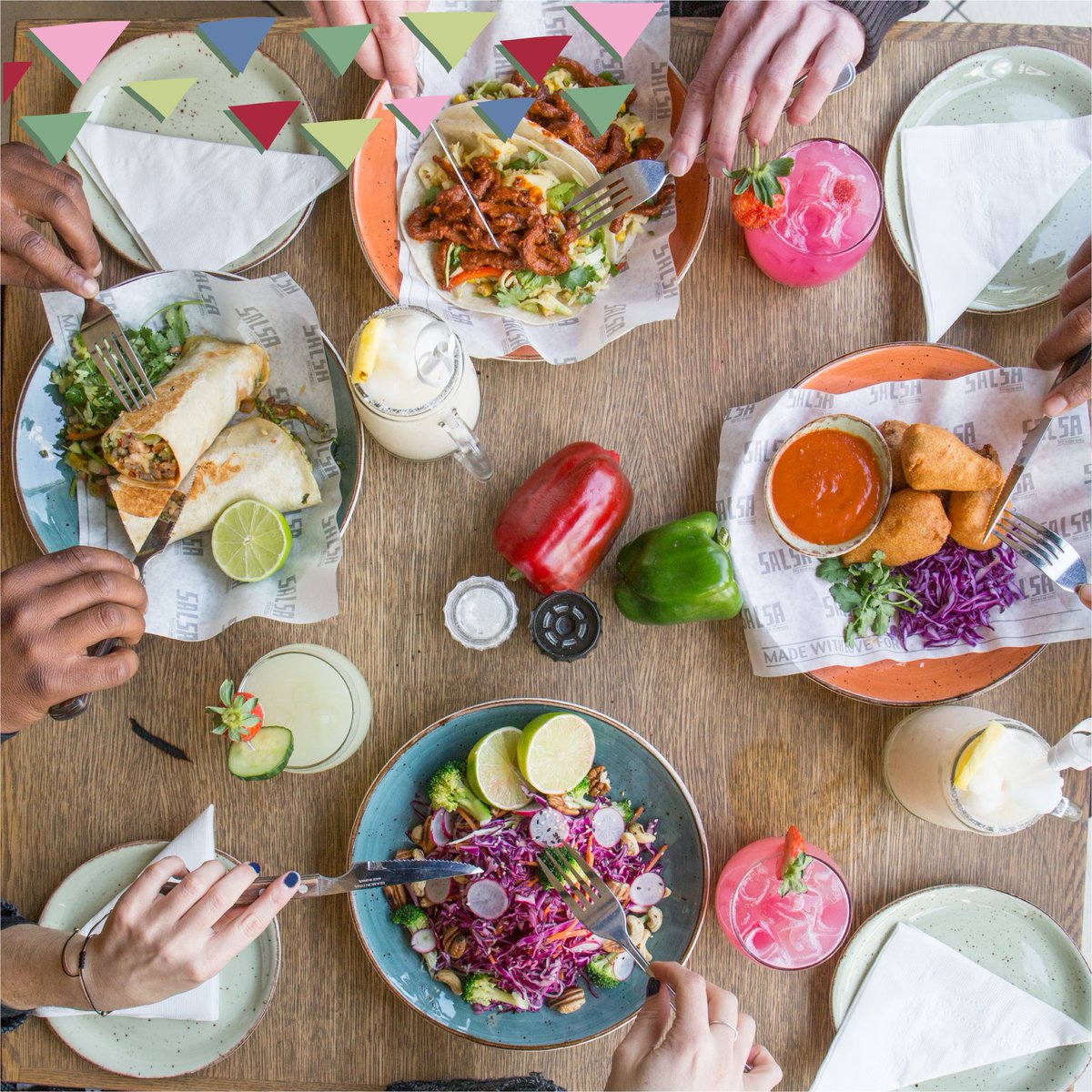 SalsaMexGrill's tweet photo. Join us for lunch this festive season. Bring your friends and family and we’ll bring the fun, the food, the flavours and the fiesta!  
Book for a fiesta of flavours now: https://t.co/ogfWVg5rpa 
#SalsaMexicanGrill #Lunch #Festive https://t.co/tcDkWlY8RR