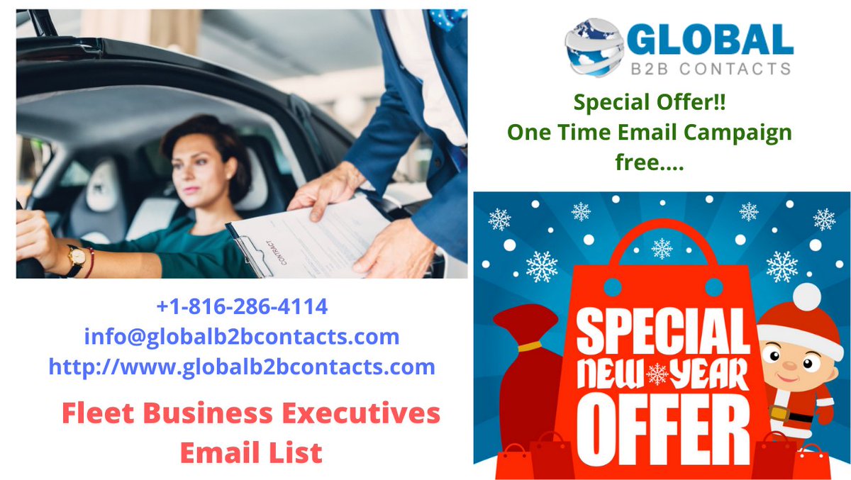 Fleet Business Executives Email List
Global B2B Contacts understands that your business would require concentrated and customized categories of mailing list. 

For Further information:
Contact Number: +1-816-286-4114
globalb2bcontacts.com
        info@globalb2bcontacts.com\