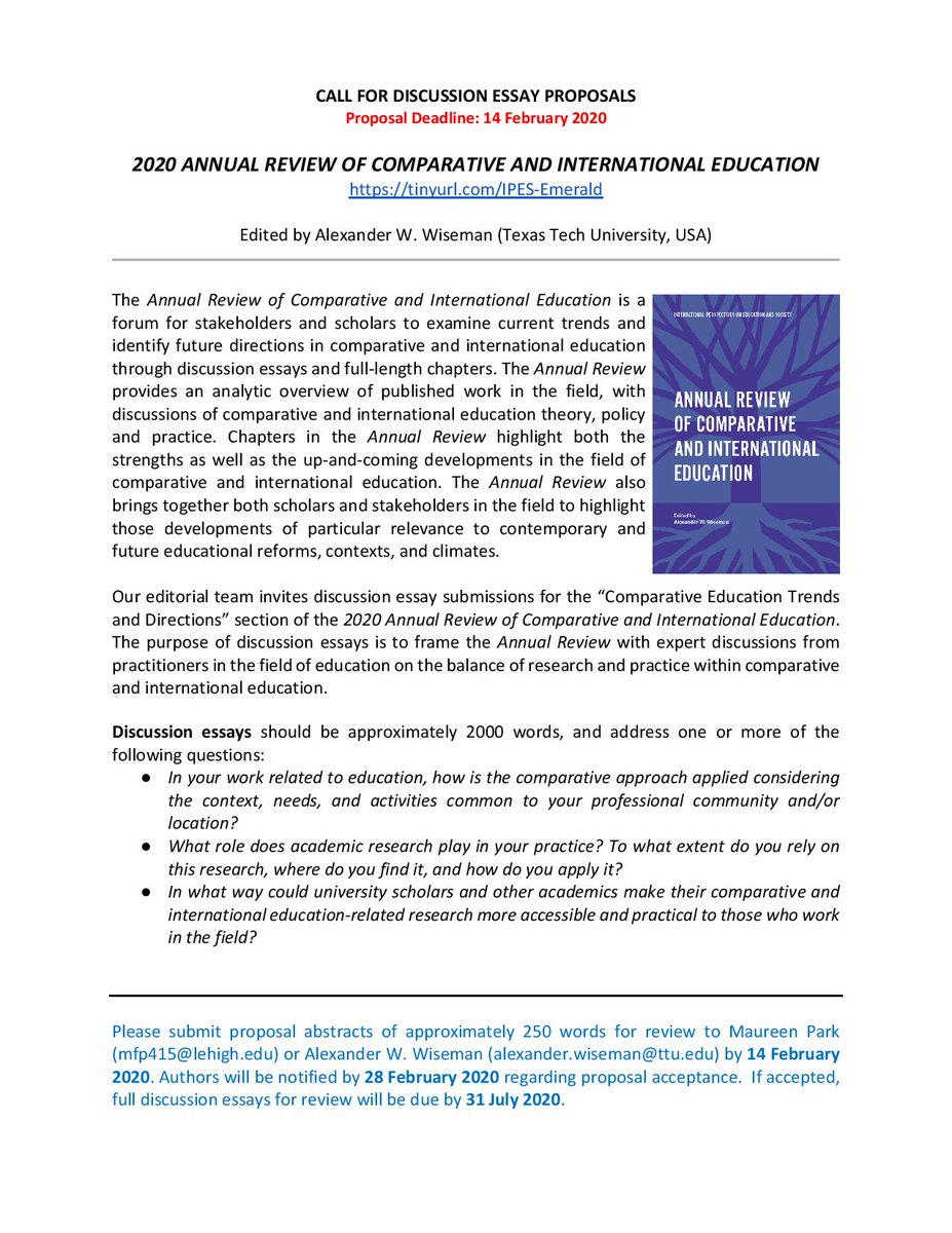 AnnualReviewCIE's tweet photo. Do you work in #education4development or implement field-based #educational initiatives #globally? If yes, we want to hear your voice in the 2020 Annual Review of #Comparative &amp; #International #Education! Submit a short discussion essay and be part of the conversation! https://t.co/qD6pHK5qaL