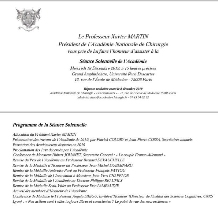 ma_vitrani's tweet photo. #labexCami présent à la séance solennelle de l'académie de chirurgie ! https://t.co/4xygEnSNst