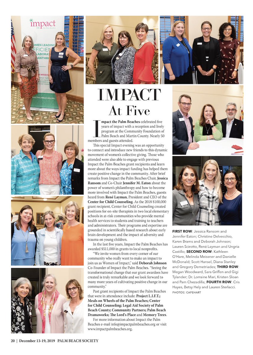 Check out this awesome article featured in the Palm Beach Society Magazine this month! It was truly a fantastic night of celebration for 5 years of impact.