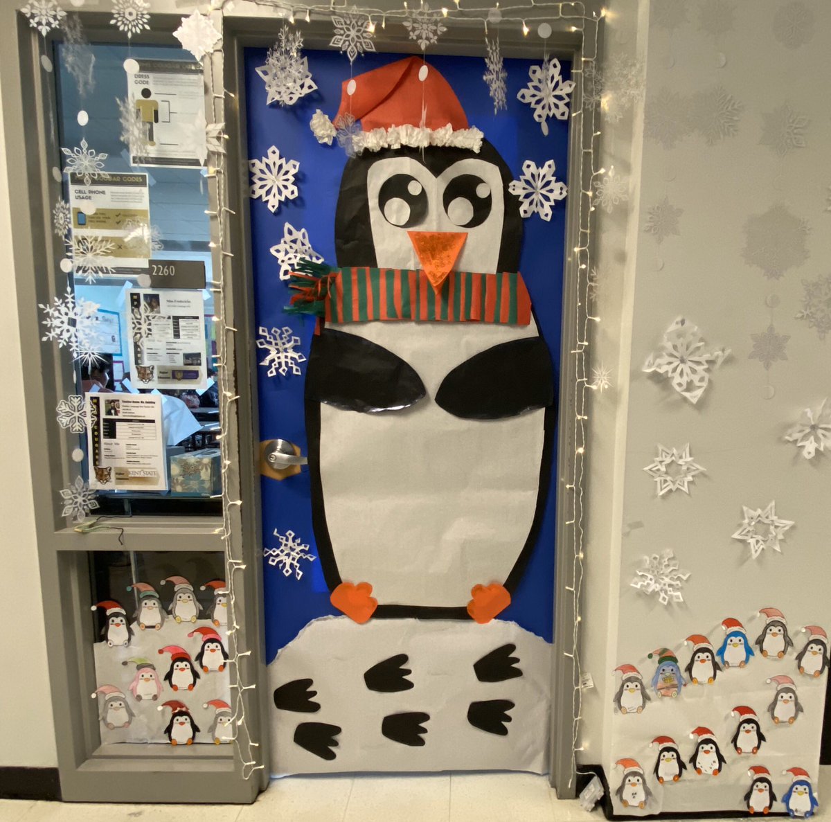 FredericksMs's tweet photo. Freddy the Penguin is ready for the competition 🐧 #doordecorating @MpMiddle https://t.co/2MP4dfANPc