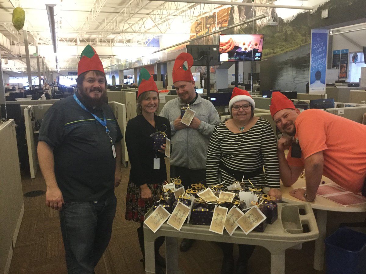 Missoula ART celebrating Christmas with Gingerbread house making, Christmas sweaters, team gift exchanges and  leadership elves handing out Holiday gifts! 
#StateoftheArt
#lifeatatt
#techcaretweets
#proud2bYoung