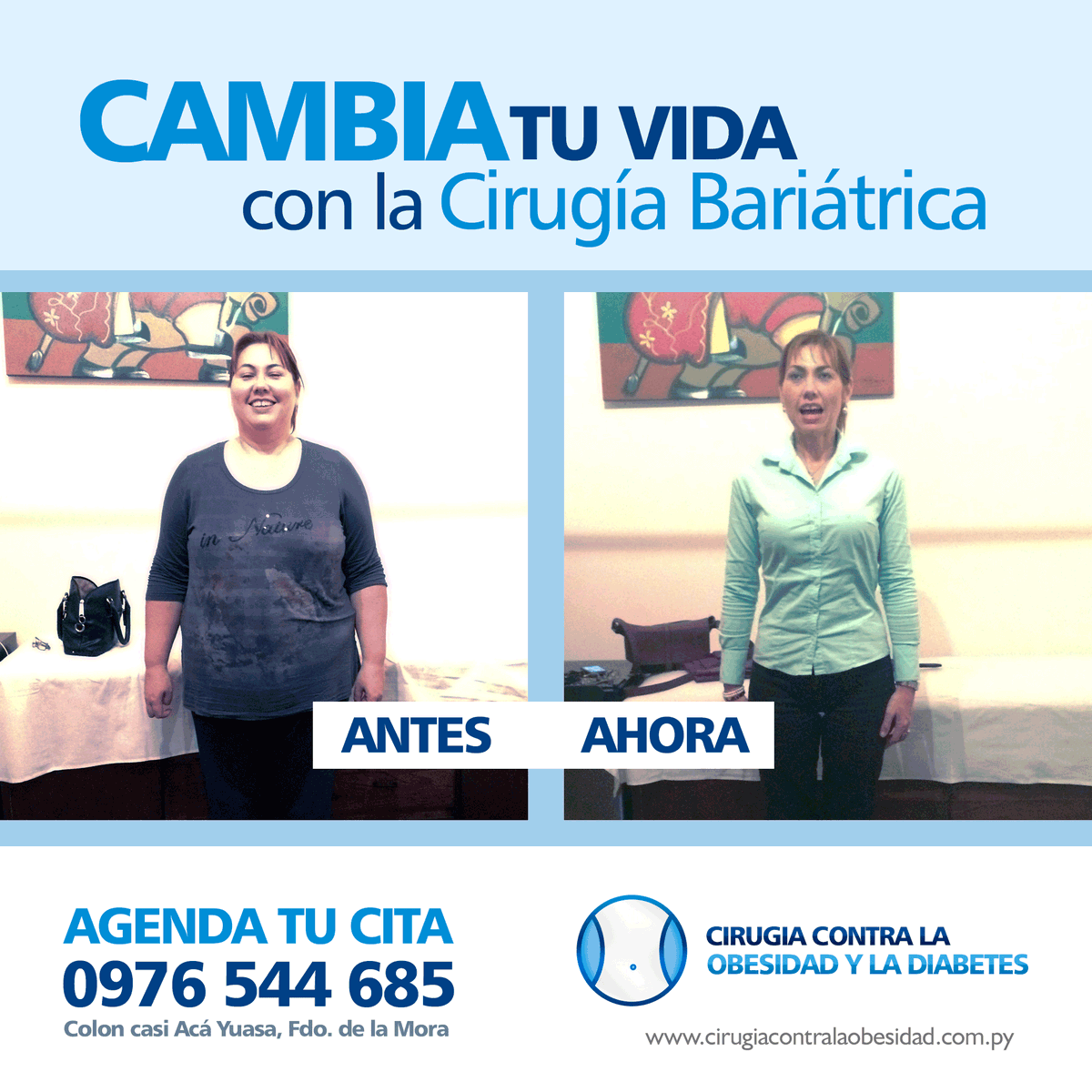 Bariatricapy's tweet photo. CAMBIA TU VIDA CON LA CIRUGÍA BARIÁTRICA. Estamos en: 📍https://t.co/lCdVWbNLDB - 📲AGENDA TU CITA (0976) 544 685 #CirugiaBariatrica #VivirSinObesidad #VivirSano #VivirSinDiabetes https://t.co/yw5JedbKG2
