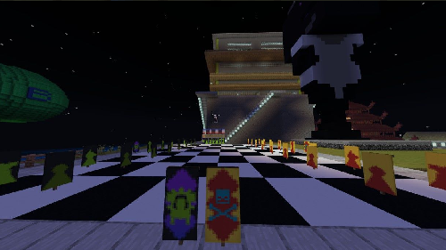 MrBassInYoFace's tweet photo. Got this chess set done tonight with the help of @Kyle_Kontent while @NuthinButDerp  well... derped around. We used @MrSimsational and my flags as the kings since the king and queen looked so much alike. I think it's pretty dope! Which side would you choose?
#Minecraft https://t.co/M9D8BsLM8v