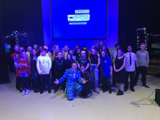 LathomHS's tweet image. Lathom's first Christmas Show - what a night it was! Such talented students, you were amazing and totally blew us away #PROUD
Hosted by Mr Frain our resident MC #santasuit