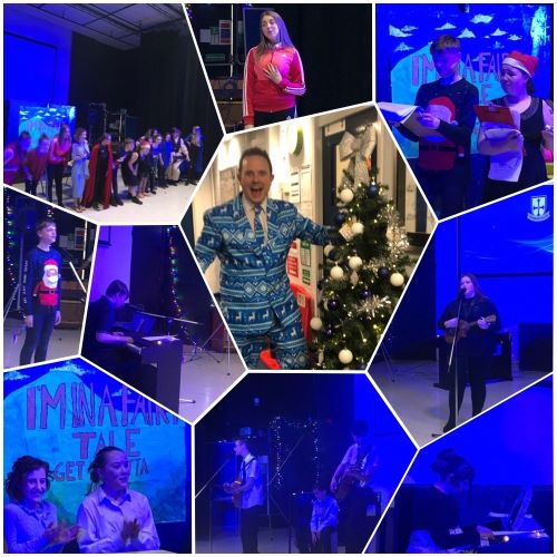 LathomHS's tweet image. Lathom's first Christmas Show - what a night it was! Such talented students, you were amazing and totally blew us away #PROUD
Hosted by Mr Frain our resident MC #santasuit