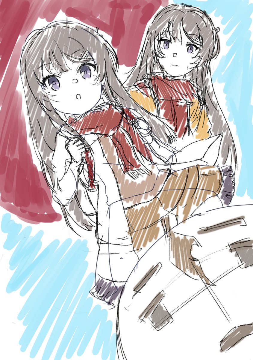 ランドセルガール。普段あまり上げてないですけど、コンセプトというかこういう描きたいな～みたいなのはいっぱい貯まってます。（これも前のやつ）
#青ブタ
#桜島麻衣