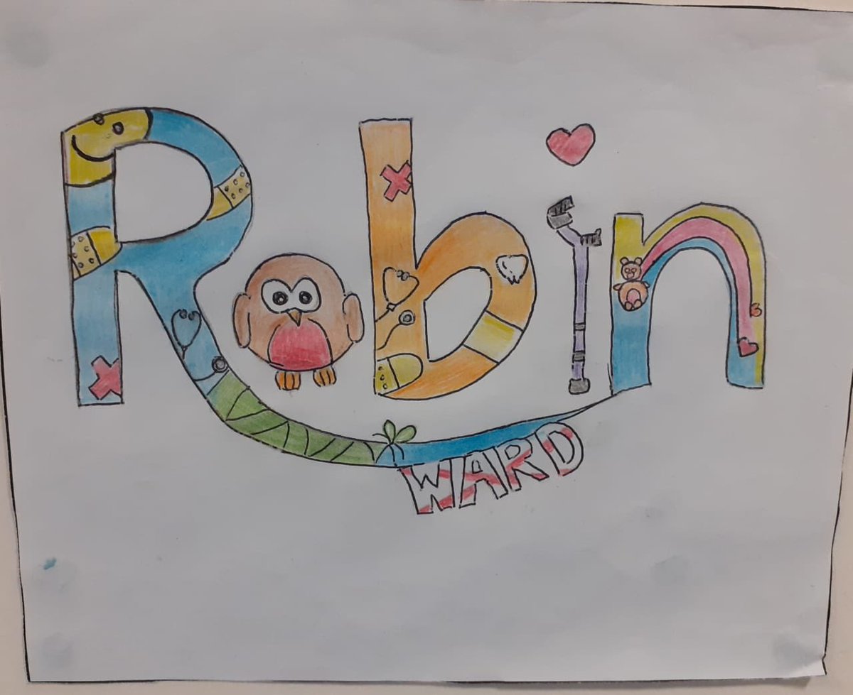 PaedWardJsy's tweet photo. Come on Jersey community do your thing.....Earlier in the year we asked school children to design a new Robin logo for our ward. Our winner was chosen however we are looking for the drawer of this design? If anyone in #jersey knows the child or school this camefrom please message https://t.co/YZSMrp17zC