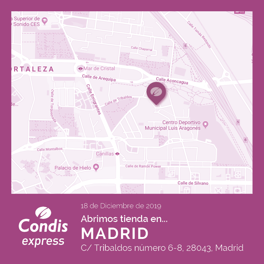 Condislife's tweet photo. ¡Nuevo #CondisExpress en #Madrid! 🛒📍
🥳 Nos encontrarás en la C/ Tribaldos número 6-8.
Cómo llegar 🗺 https://t.co/HFygLpfsqG
#CondisCrece https://t.co/DEwoUtPK1q