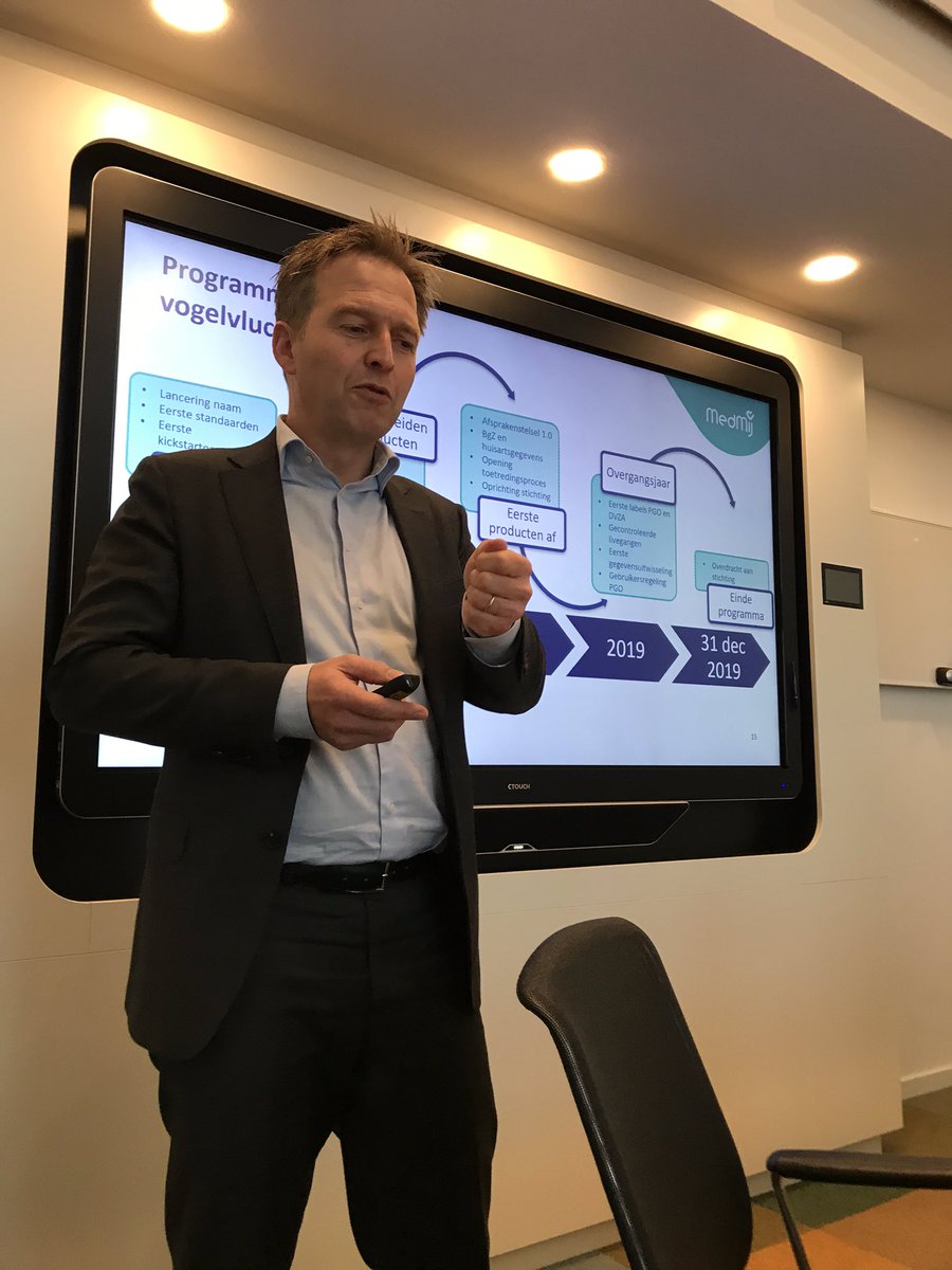 @MarkElstgeest presenteert de indrukwekkende opbrengsten van het <a href="/MedMij/">Stichting MedMij</a> programma voor de laatste Stuurgroep met bescheiden hapje. “Alles komt terecht, we zijn er nog niet maar we zijn goed op weg, we beginnen nu pas echt”