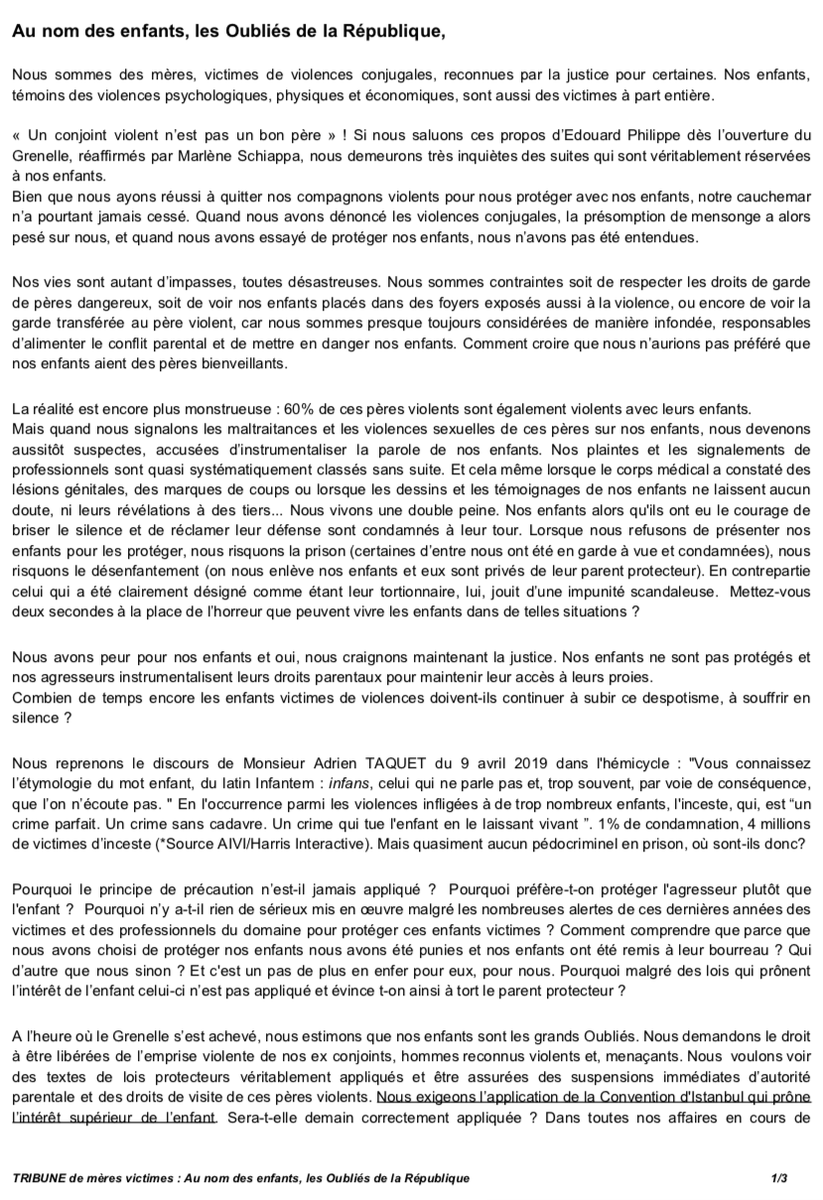 Office31315's tweet photo. [TRIBUNE] AU NOM DES ENFANTS, LES OUBLIÉS DE LA RÉPUBLIQUE et [ARTICLE] média "Combien de temps les enfants vont souffrir en silence"
Tribune de mère victimes - actualisation @LauraetAlice
🚨RT RT RT svp 🚨
https://t.co/arMm5y1hKu
Merci à @boylandry @ParisMatch #edouarddurand https://t.co/dP5p1O9Kr7