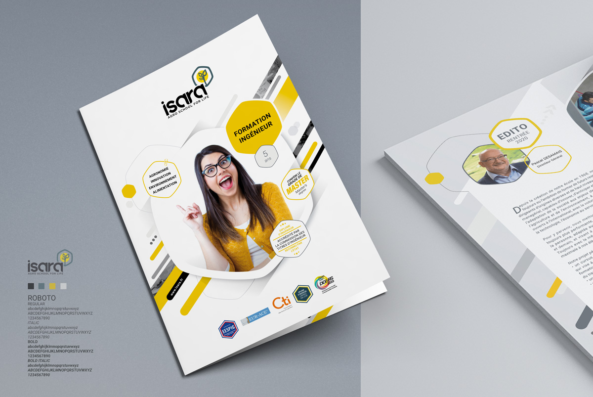 Griffincreation's tweet image. Création de la nouvelle identité visuelle de l'école ingénieur Isara @isaralyon